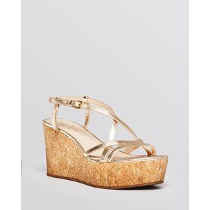 Kate Spade Talanse Gold Strappy Wedges